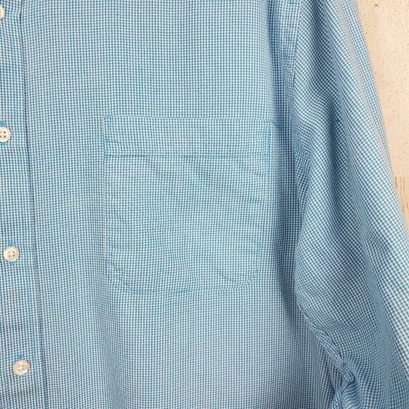 Izod Long Sleeve Button Down Shirt Blue 17 1/2 - Picture 7 of 10